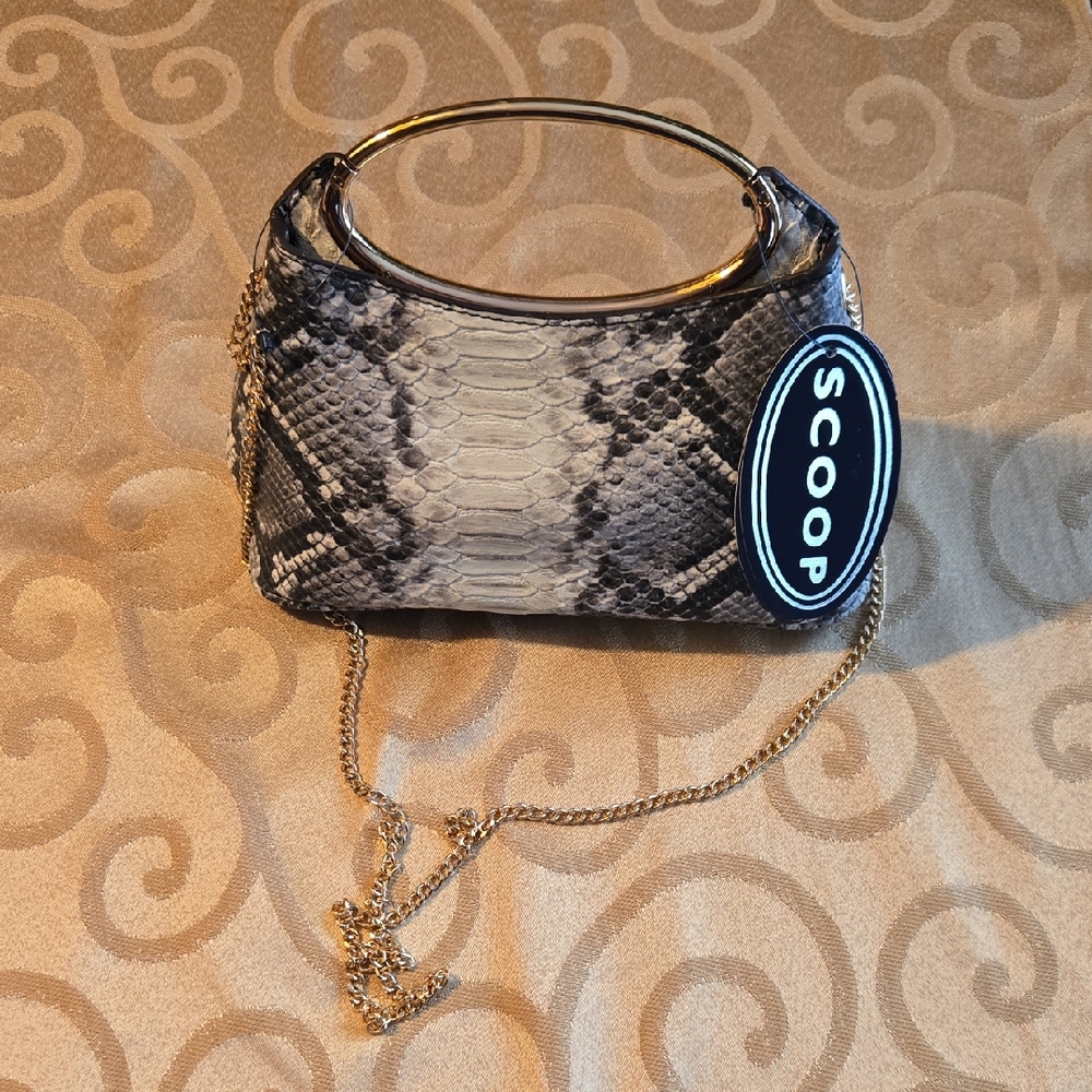 Women's Gray Snake-Print Top Handle Crossbody Bag